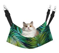 LRHCNZDCP Tropical Palm Leaves Print Cat Hammock Bed, Soft Double-Layered Hanging Pet Bed for Small Pet, M