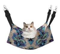 LRHCNZDCP Turquoise Pattern Print Cat Hammock Bed, Soft Double-Layered Hanging Pet Bed for Small Pet, L