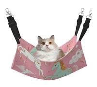 LRHCNZDCP Unicorns Pink Print Cat Hammock Bed, Soft Double-Layered Hanging Pet Bed for Small Pet, L