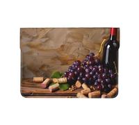 LRHCNZDCP Wine Bottle Corks Grapes Printed Laptop Sleeve 13-Inch Leather Laptop Case Computer Bag Cover for Travel, Work, Business