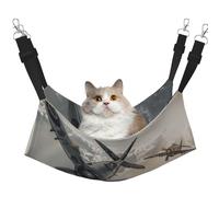LRHCNZDCP World War 2 Aircraft Airplane Print Cat Hammock Bed, Soft Double-Layered Hanging Pet Bed for Small Pet, M