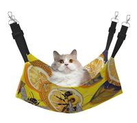 LRHCNZDCP Yellow Lemon and Bee Print Cat Hammock Bed, Soft Double-Layered Hanging Pet Bed for Small Pet, L