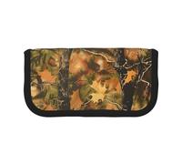 LRHCNZDCP Yellow Trees Camoflauge Printed Pen Pencil Case Canvas Makeup Bag Gadget Pen Bag Pencil Box with Zipper