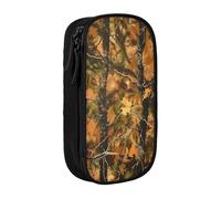 LRHCNZDCP Yellow Trees Camoflauge Printed Pencil Case Pouch, Cute Pencil Pen Case Pencil Box Pen Bag for School Office,Black