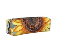 LRHCNZDCP You are My Sunshine Sunflower Printed Leather Pencil Case - Cute Zipper Pencil Pouch Pencil Box for School & Office