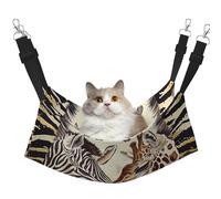 LRHCNZDCP Zebra and Giraffe Print Cat Hammock Bed, Soft Double-Layered Hanging Pet Bed for Small Pet, L