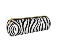 LRHCNZDCP Zebra Print Printed Leather Pencil Case Round Zipper Cute Pencil Pouch Pencil Box for School & Office