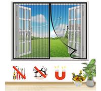 LRHRHR Magnetic Fly Screen Window, Heavy Duty Mesh Fly Curtain Close Automatically, for Anti Mosquito Magnetic Soft Door, Install without Drilling-Black-A|| 41x78in(105x200cm)