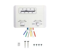 Lrichy OEM 7330G3351 RV Thermostat for Coleman Mach, 6-Wire, White | 12VDC Single-Stage Heating and Cooling Control with Slide Bar; Compatible with Coleman Mach, 7330f3852