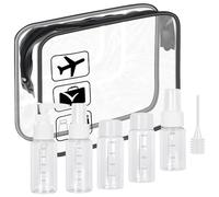 lridsmole Toiletry Bag for Travel, Airport Security Liquids Bags, Clear Makeup Bags TSA Approved, Waterproof Toiletry Bags with 5 Bottles, Cosmetic Organizer for Women, Airport Security Compliant