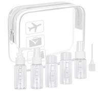 lridsmole Toiletry Bag for Travel, Airport Security Liquids Bags, Clear Makeup Bags TSA Approved, Waterproof Toiletry Bags with 5 Bottles, Cosmetic Organizer for Women, Airport Security Compliant