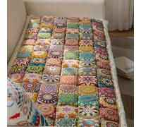 LRIKOEU Dog Couch Cover Protector, Boho Couch Cover For Dogs Washable, Pet Couch Covers For Sofa, Non Slip Dog Bed Sofa Cover, Large Plaid Square Pet Mat(Size:50x50cm/19.7x19.7in)