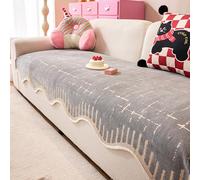 LRIKOEU Washable Pet Couch Cover Protector for Sectional Sofa Armrest Headrest Covers Pad, Anti-Slip Pet Friendly Chenille Sofa Slipcover for Dogs, Washable Furni(Size:90x120cm(35x47in),Color:Grey)