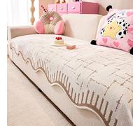 LRIKOEU Washable Pet Couch Cover Protector for Sectional Sofa Armrest Headrest Covers Pad, Anti-Slip Pet Friendly Chenille Sofa Slipcover for Dogs, Washable Furni(Size:110x110cm(43x43in),Color:White)