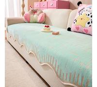 LRIKOEU Washable Pet Couch Cover Protector for Sectional Sofa Armrest Headrest Covers Pad, Anti-Slip Pet Friendly Chenille Sofa Slipcover for Dogs, Washable Furni(Size:90x120cm(35x47in),Color:Blue)