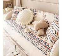 LRIKOEU Woven Couch Cover Sofa Slipcover for Sectional Sofa Covers Protector, Boho L Shaped Sofa Cover for 2 3 4 Seat Couch Cover Washable Cotton Covers Sofa Slipcovers Furniture Protection