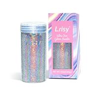 Lrisy Holographic Extra Fine Glitter Powder with Shaker Lid, Craft Glitter Sequins for Epoxy Resin, Slime,Tumblers,Nail&Painting Arts 140g/4.5oz (Ultra Thin Holographic Silver)