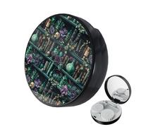 LRITER Contact Lens Case, Portable with Mirror, a Variety of Patterns and Shapes to Choose from, Auitable for Daily Makeup Office Travel Outdoor Use (Bookshelf)