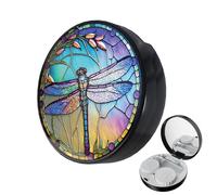 LRITER Contact Lens Case, Portable with Mirror, a Variety of Patterns and Shapes to Choose from, Auitable for Daily Makeup Office Travel Outdoor Use (Dragonfly)