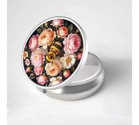 LRITER Pill Case, Portable Travel Pill Box, Pillbox Organizer, Cute Small Medicine Storage Container, Purse Accessories for Women, Men (Bee)