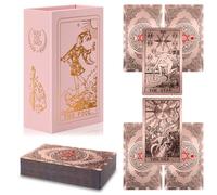 lrjrizzo Gold Tarot Cards with Guide Book, Waterproof, Rider Waite Deck, 78 Cards, Age 96+