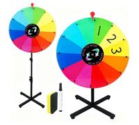 LRMBKM Silent 24 Inch Spinning Prize Wheel with Stand, Duty Adjustable-Height 32“-65” Carnival Game Spinner, Portable Wheel of Fortune with Trade Shows, Fundraisers, and Classroom (12 Color Slots)