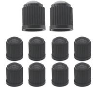 LRMYS 10Pcs Tyre Valve Caps, Universal Fit Plastic Dust Caps for Car Bikes Bicycles Motorbikes Prams Wheelbarrows Tyre, Black