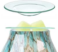 LRMYS 115mm Replacement Oil Burner Dish, Clear 4.5" Wax Melt Warmer Liner Round Glass Dish, Candle Warmer Bowl Plate Wax Tray for Scented Aroma Electric Therapy Lamp Melter, 1 Pack