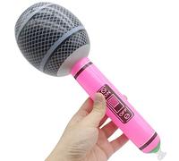 LRMYS 32CM Inflatable Microphone, Big Size Blow Up Disco Party Mic Toy for Educational Christmas Birthday Stage Performance Accessories, Pink 1 Pack