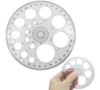 LRMYS 360 Degrees Clear Protractor Template Ruler, 11.5cm Diameter Transparent Plastic Circle Measurement Ruler Tool with 16 Small Circles for Student Math Classroom School Office Teachers, 1 Pack