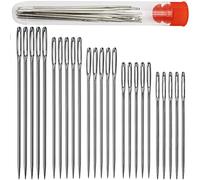 LRMYS Big Eye Hand Sewing Needle Set, Sharp Head Large Eye Stitching Needles Yarn Knitting Tool with Bottle for DIY Handjob Cross Stitch Sew Mend, 5 Different Sizes 25 Pcs