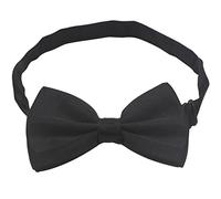 LRMYS Kids One Size Pre-Tied Bow Tie, Solid Color Adjustable Silk Neck Bowties for Baby Toddler Birthday Wedding Formal Party Banquet Prom Ball Fancy Dress, Black 1 Pack