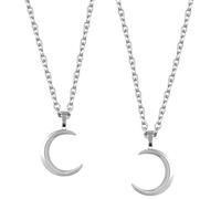 LROEZR 2 Pcs Best Friend Moon Necklace Left and right Moon Friendship Necklace Jewelry for Women Men Friends Birthday Gifts,Unique Love Pendant Jewelry