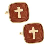 LROEZR Cufflinks for Men Gold Cross modelling Shirt Accessories Unique Wedding Business Cuff Links for Mens Jewelry with Gift Box