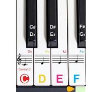 Lrokimg 1Pack Piano Keyboard Stickers, Multicolor, Plastic, Cartoon Style, Transparent & Removable, Fits 88/76/61/54/49 Keys, Ideal for Beginners & Kids, Piano Stickers