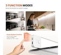 LROLTEF Cabinet Kitchen Lights Motion Sensor Dimmable 20cm 1100mAh 4000K LED Under Counter USB-C Rechargeable Wardrobe Sensor Indoor Night Lights for Kitchen Shelf Stairs Closet 2 Pack