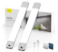 LROLTEF Under Cabinet Kitchen Lights with Hand Hovering & Motion Sensor 25cm 1500mAh Dimmable Rechargeable Magnetic Under Counter Lights for Cupboard Shelf Stairs Closet | 2 Pack