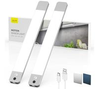 LROLTEF Under Cabinet Kitchen Lights with Hand Hovering & Motion Sensor 30cm 2200mAh Dimmable Rechargeable Magnetic Under Counter Lights for Cupboard Shelf Stairs Closet | 2 Pack