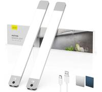 LROLTEF Under Cabinet Kitchen Lights with Hand Hovering & Motion Sensor 40cm 2200mAh Dimmable Rechargeable Magnetic Under Counter Lights for Cupboard Shelf Stairs Closet | 2 Pack