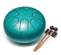Lronbird Alloy Steel Tongue Drum 8 Notes 6 Inches Handpan Drums Concert Percussion Instruments with Pad Bag Mallets Music Book for Meditation Entertainment Musical Education Zen Yoga Gift (Malachite)