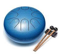 Lronbird Alloy Steel Tongue Drum 8 Notes 6 Inches Handpan Drums Concert Percussion Instruments with Pad Bag Mallets Music Book for Meditation Entertainment Musical Education Zen Yoga Gift (Sea blue)