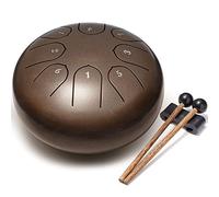 Lronbird Alloy Steel Tongue Drum 8 Notes 6 Inches Handpan Drums Concert Percussion Instruments with Pad Bag Mallets Music Book for Meditation Entertainment Musical Education Zen Yoga Gift (Bronze)