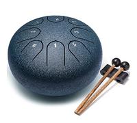 Lronbird Alloy Steel Tongue Drum 8 Notes 6 Inches Handpan Drums Concert Percussion Instruments with Pad Bag Mallets Music Book for Meditation Entertainment Musical Education Zen Yoga Best Gift (Navy)