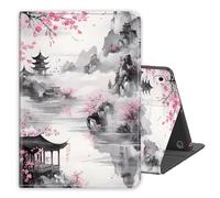 LROTFNGX Case for Apple iPad Pro 11 (M4) 2024,Protective Cover for iPad Pro 11 inch 5th Generation,Multi-Angle Stand Cases,PU Leather Folio Cover w/Auto Wake/Sleep,Peach Blossoms
