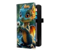 LROTFNGX Checkbook Cover for Duplicate Checks | Leather Checkbook Covers Holder with Pen Loop | Wallet-Style Organizer for Men & Women, Cute Dragon Dandelion, 7.3"x3.9"x0.4", Contemporary