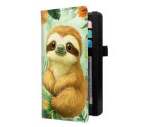 LROTFNGX Checkbook Cover for Duplicate Checks | Leather Checkbook Covers Holder with Pen Loop | Wallet-Style Organizer for Men & Women, Cute Sloth Tropical, 7.3"x3.9"x0.4", Contemporary