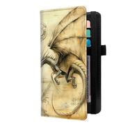 LROTFNGX Checkbook Cover for Duplicate Checks | Leather Checkbook Covers Holder with Pen Loop | Wallet-Style Organizer for Men & Women, Dragon Blueprint, 7.3"x3.9"x0.4", Contemporary