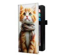 LROTFNGX Checkbook Cover for Duplicate Checks | Leather Checkbook Covers Holder with Pen Loop | Wallet-Style Organizer for Men & Women, Cute Kitten Scarf, 7.3"x3.9"x0.4", Contemporary