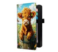 LROTFNGX Checkbook Cover for Duplicate Checks | Leather Checkbook Covers Holder with Pen Loop | Wallet-Style Organizer for Men & Women, Cute Cow Flower Field, 7.3"x3.9"x0.4", Contemporary