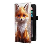 LROTFNGX Checkbook Cover for Duplicate Checks | Leather Checkbook Covers Holder with Pen Loop | Wallet-Style Organizer for Men & Women, Cute Fox Artwork, 7.3"x3.9"x0.4", Contemporary